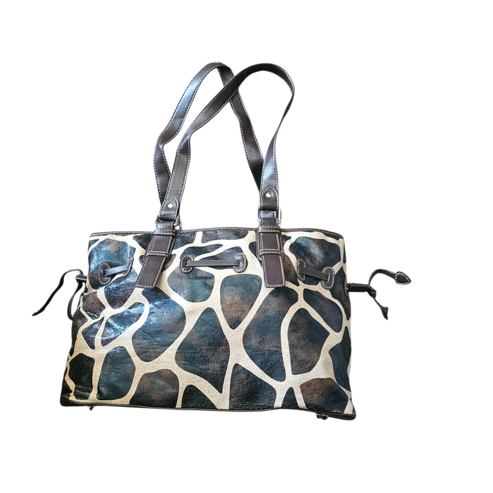 B.Brentano Moda Italy Animal Print Leather Shoulder Purse Hand Bag - Picture 3 of 16